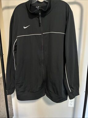 Nike Black Track Jacket with White Piping